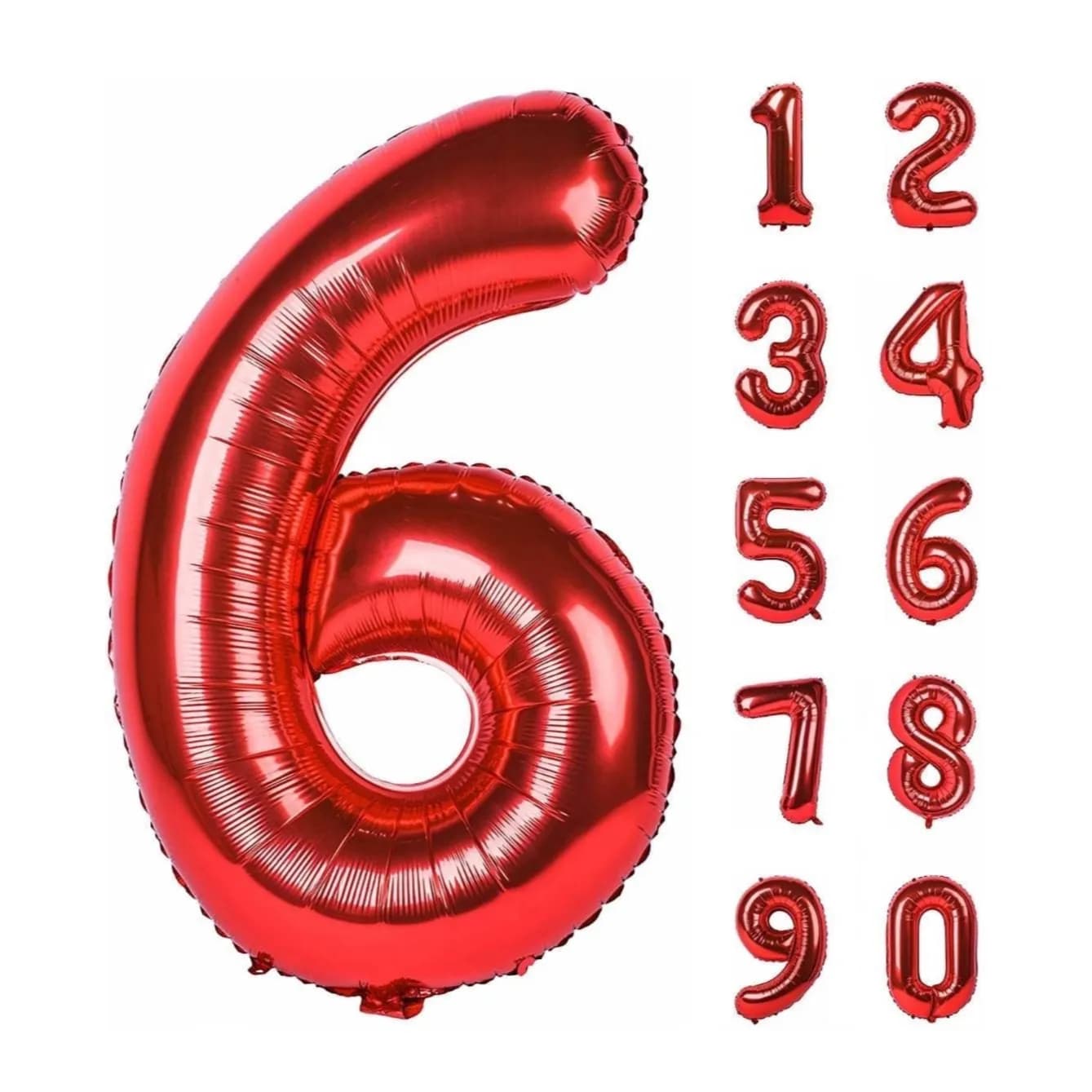 Red Helium Number Balloons