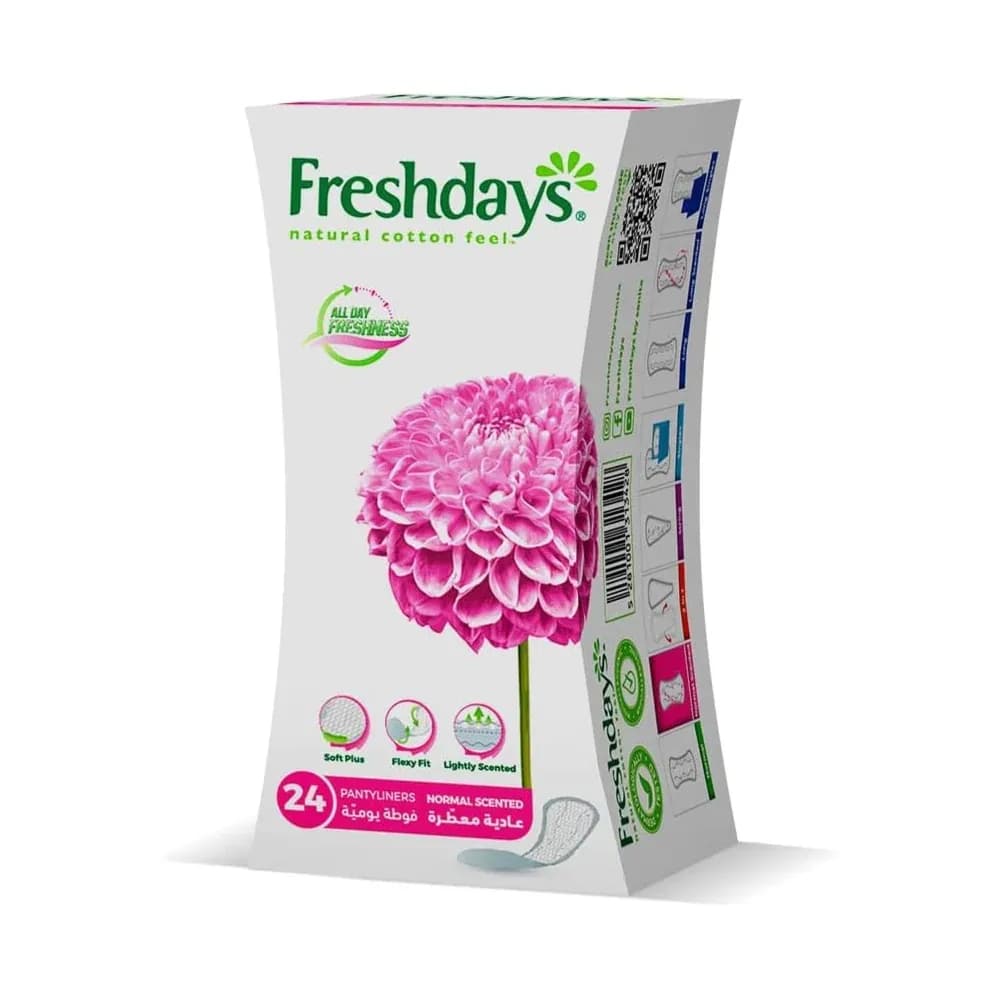 Freshdays Natural Cotton Feel 24 Pantyliners Normal Scented