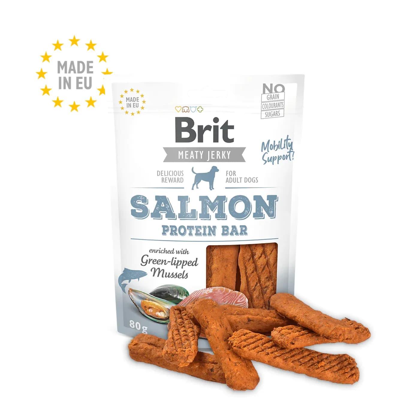 Brit Jerky-salmon Protein Bar 80