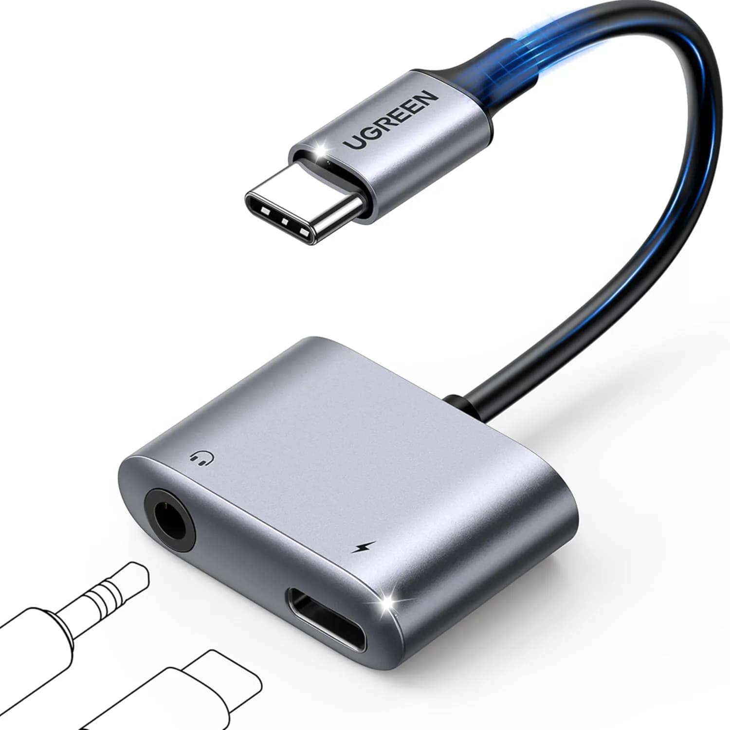 Usb-C To 3.5Mm Headphone And Charger Adapter Ugreen