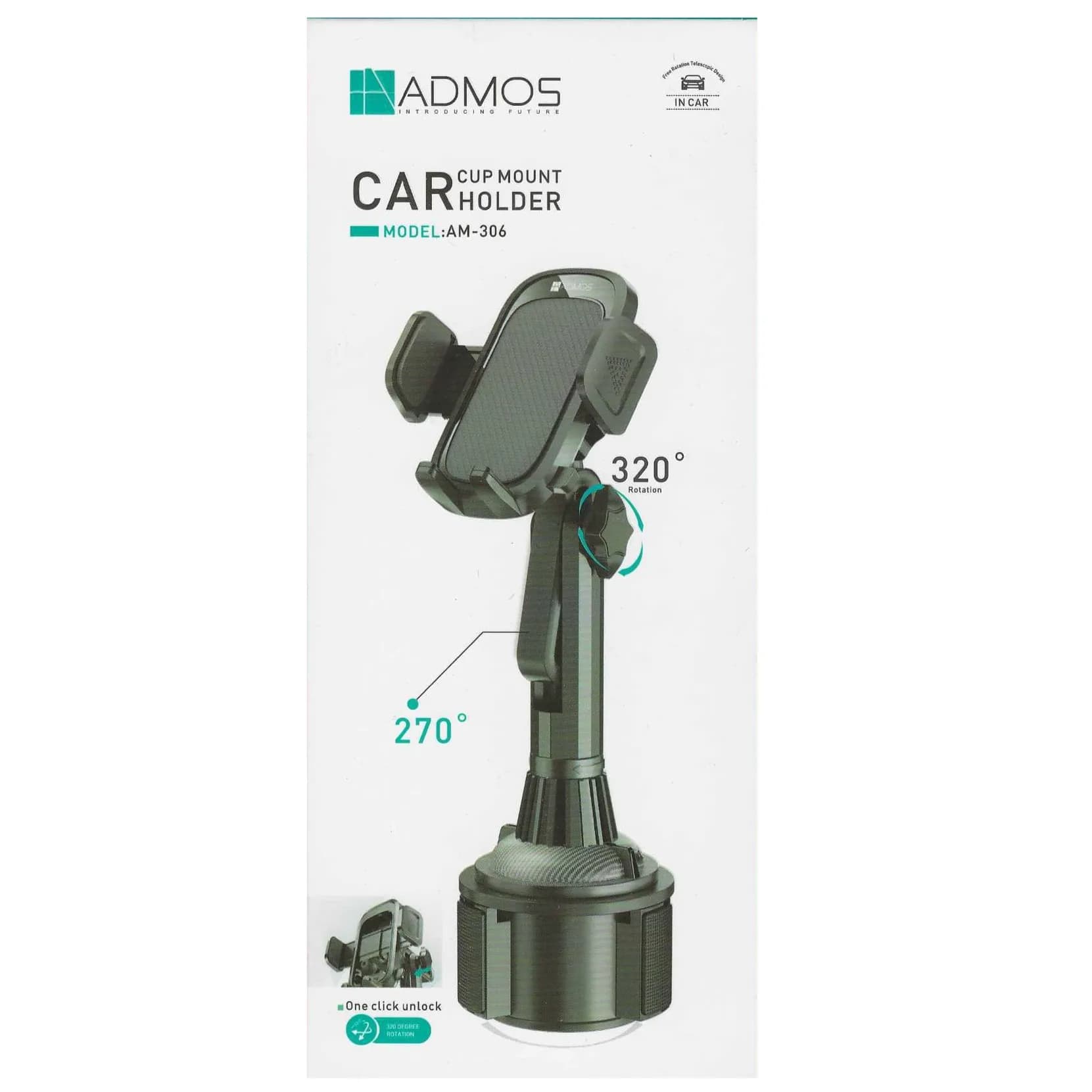 360 Degree Car Cup Mount Holder - Admos Am-306