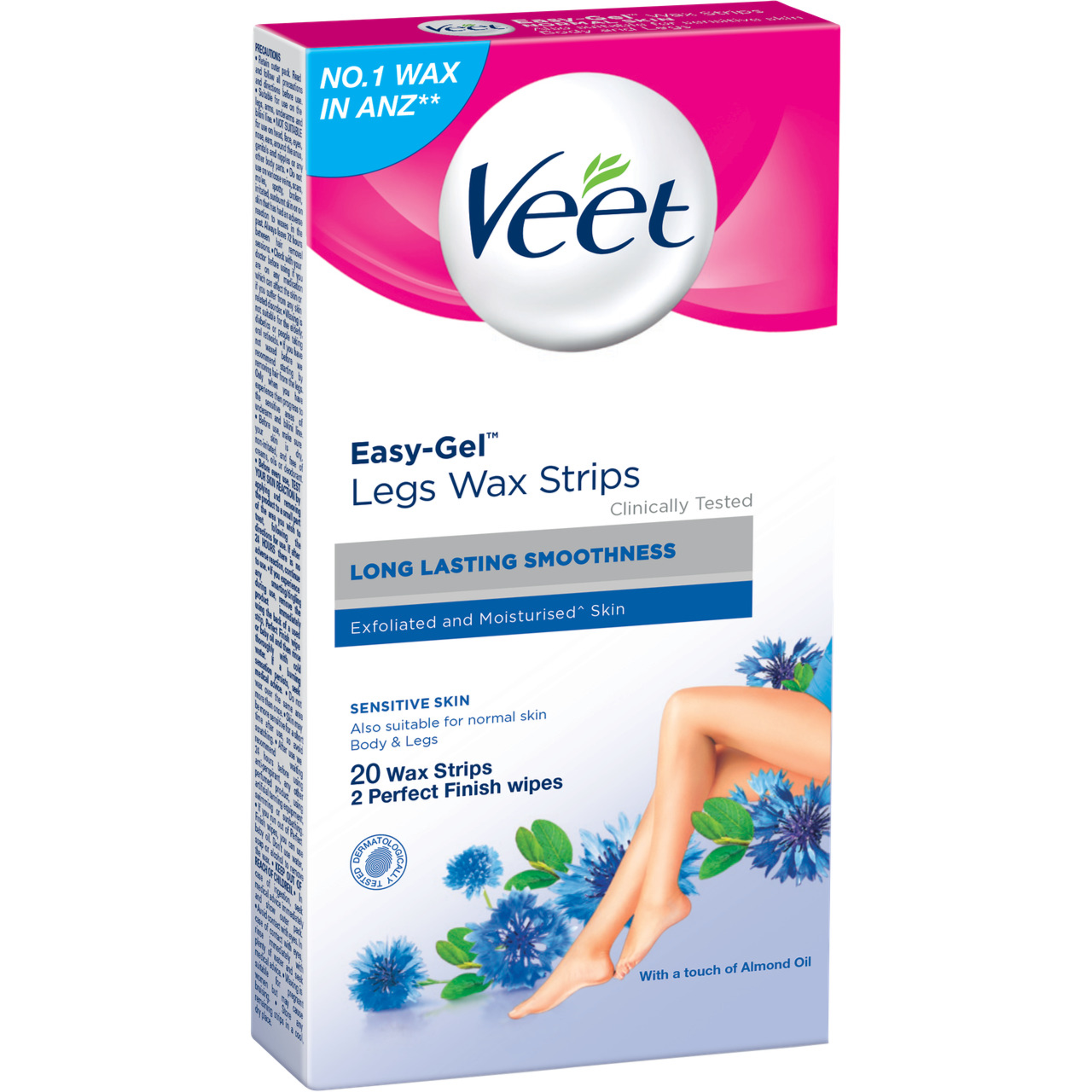 Veet Easy Gel Wax Strips Body And Legs For Sensitive Skin