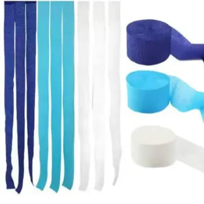 Blue Shades Crepe Paper Streamer 3 Pcs Pack