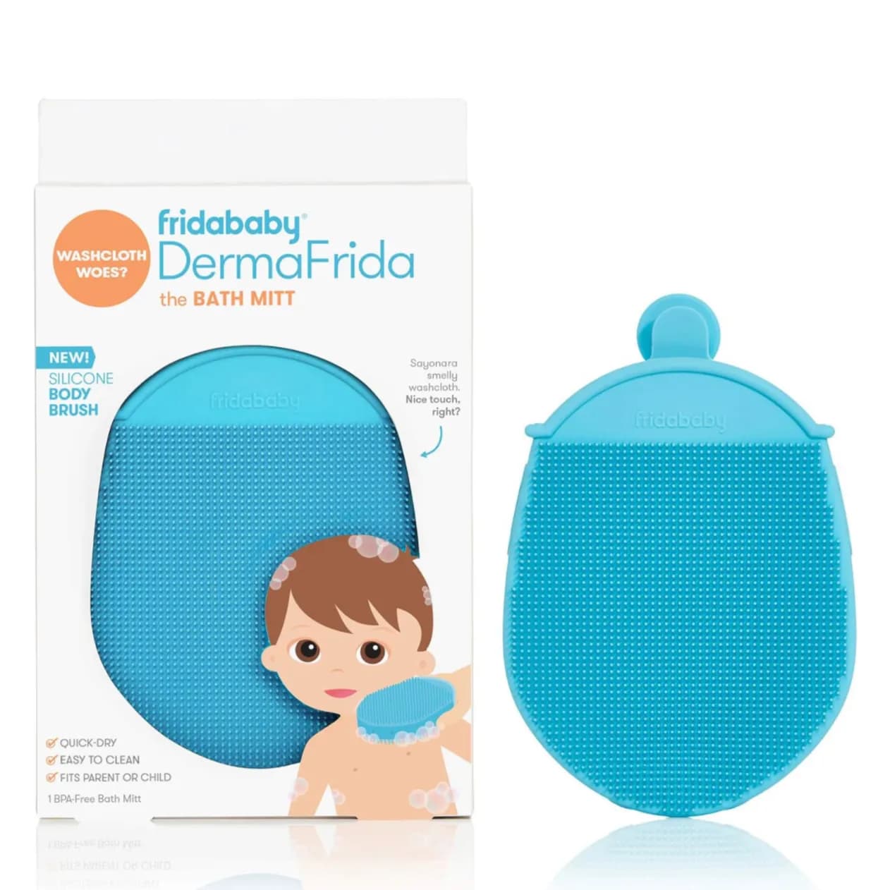 Dermafrida The Bath Mitt By Frida Baby | Toddler Quick-Dry Body Bath Brush