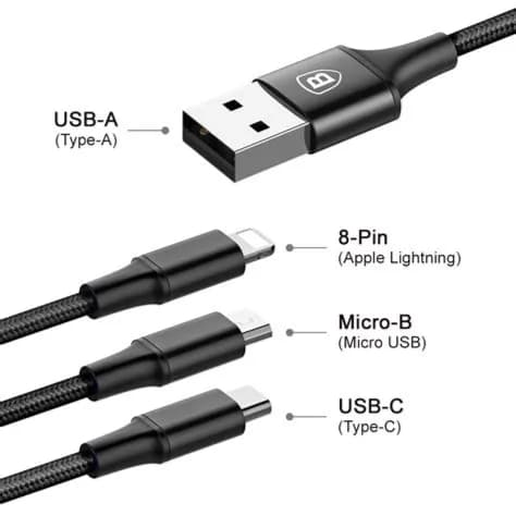 X.cell 3in1 Cable 1.5M-Black (USB-A to USB C - Lightning - Micro)