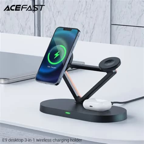 Acefast E9 45W Desktop 3-In-1 Wireless Charging - Black