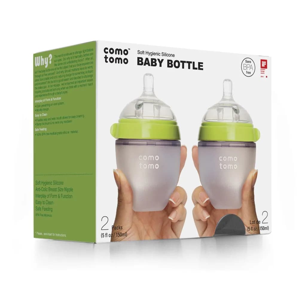 Comotomo Soft Baby Bottle 2/pack Green 150 Ml