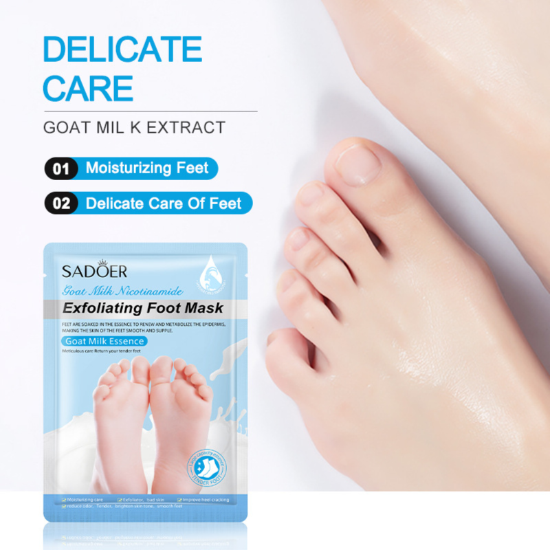 Sadoer Goat Milk Niacinamide Exfoliating Foot Mask Moisturizing Foot Care Foot Mask