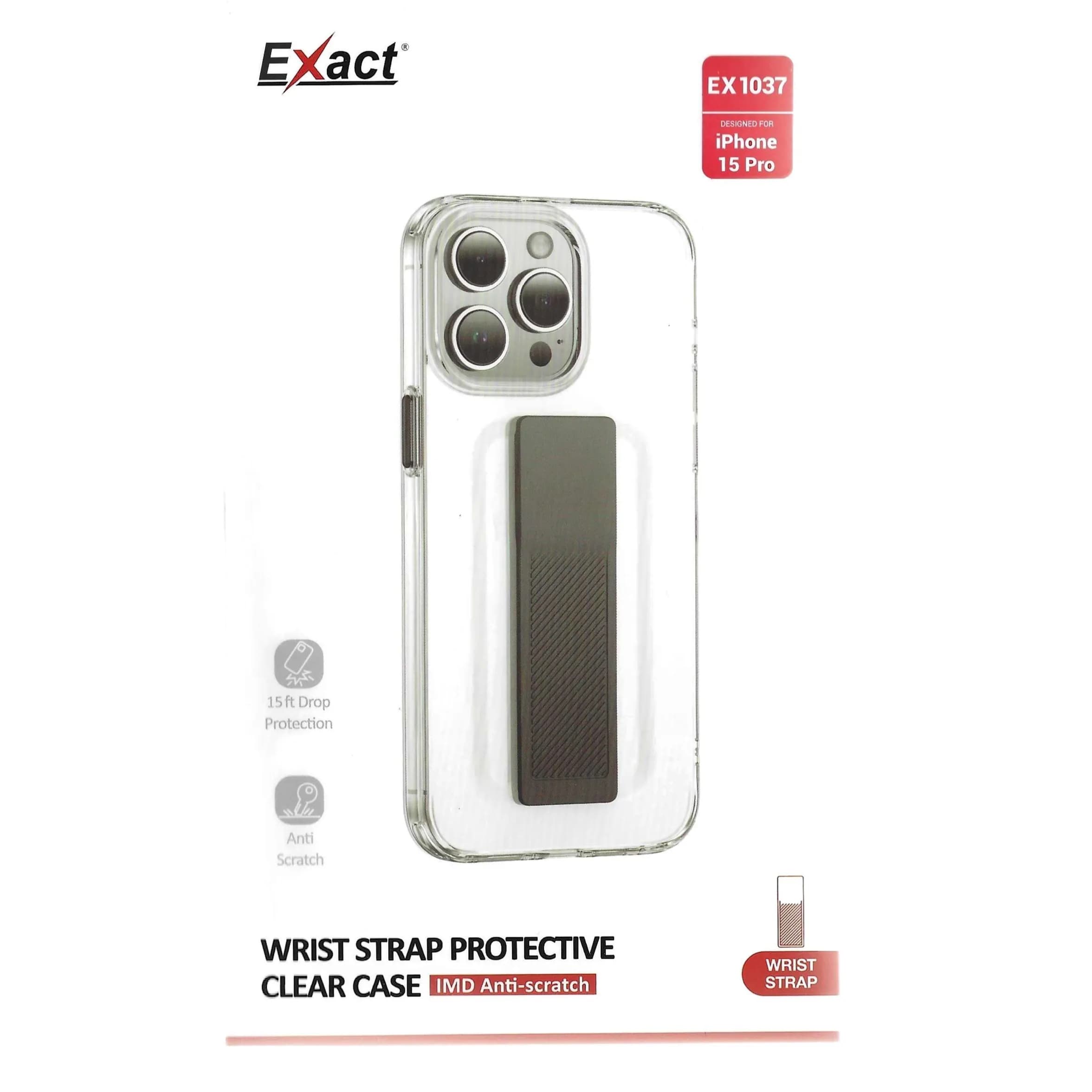 Exact Wrist Strap Protective Clear Case - Iphone 15 Pro