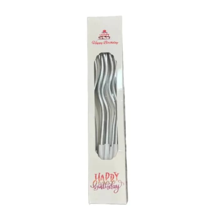 Spiral Silver Cake Candles