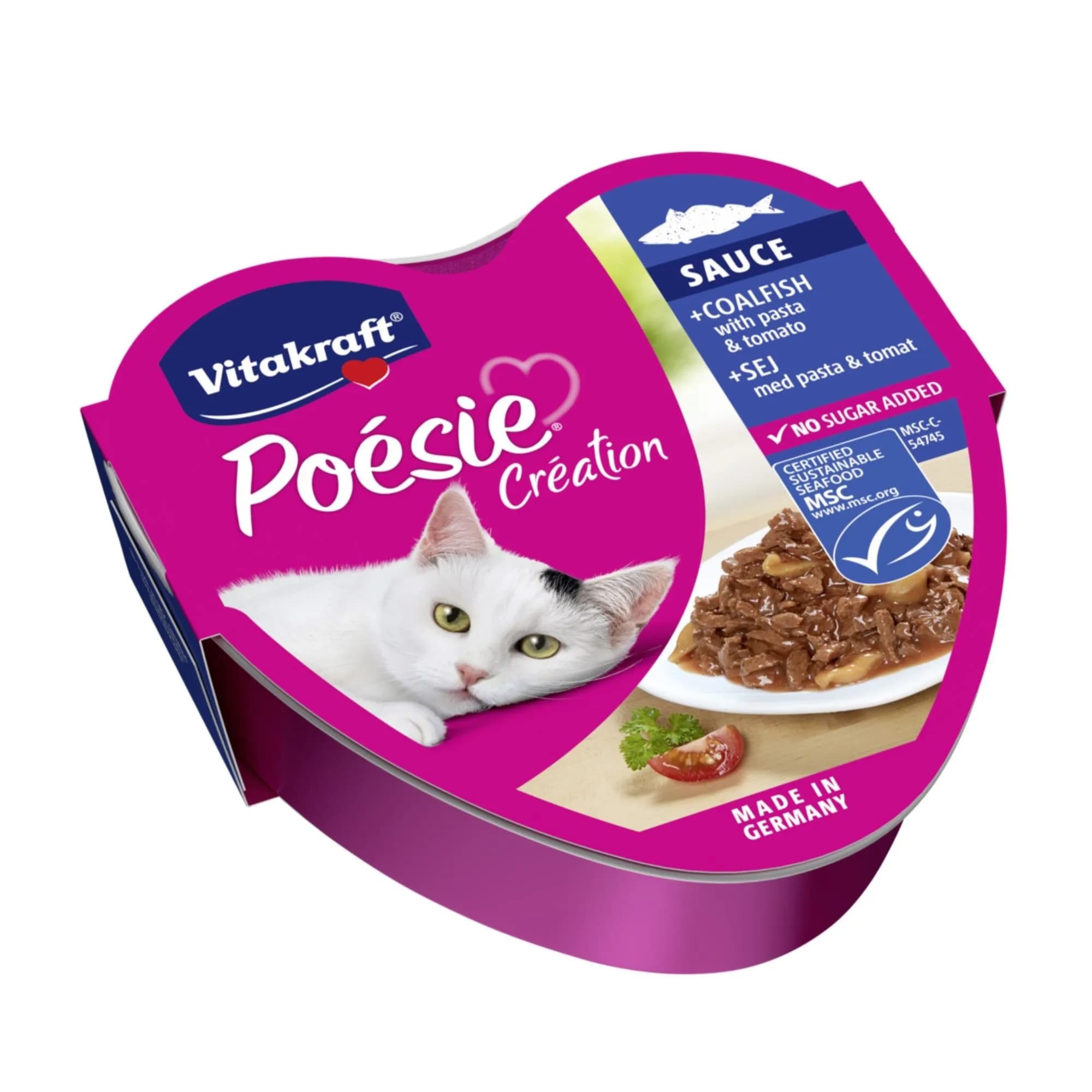 Vitakraft Pollock with Paste & Tomatoes Poesie Cat Snacks, 85g