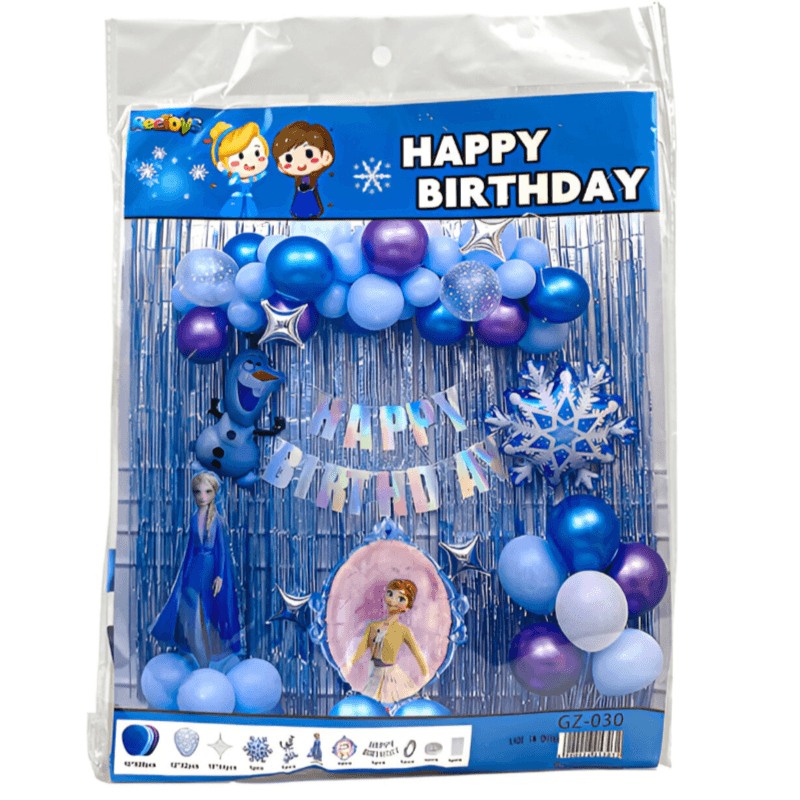 Frozen Theme Decoration Set Happy Birthday Party Balloons With Banner (BLRS23)