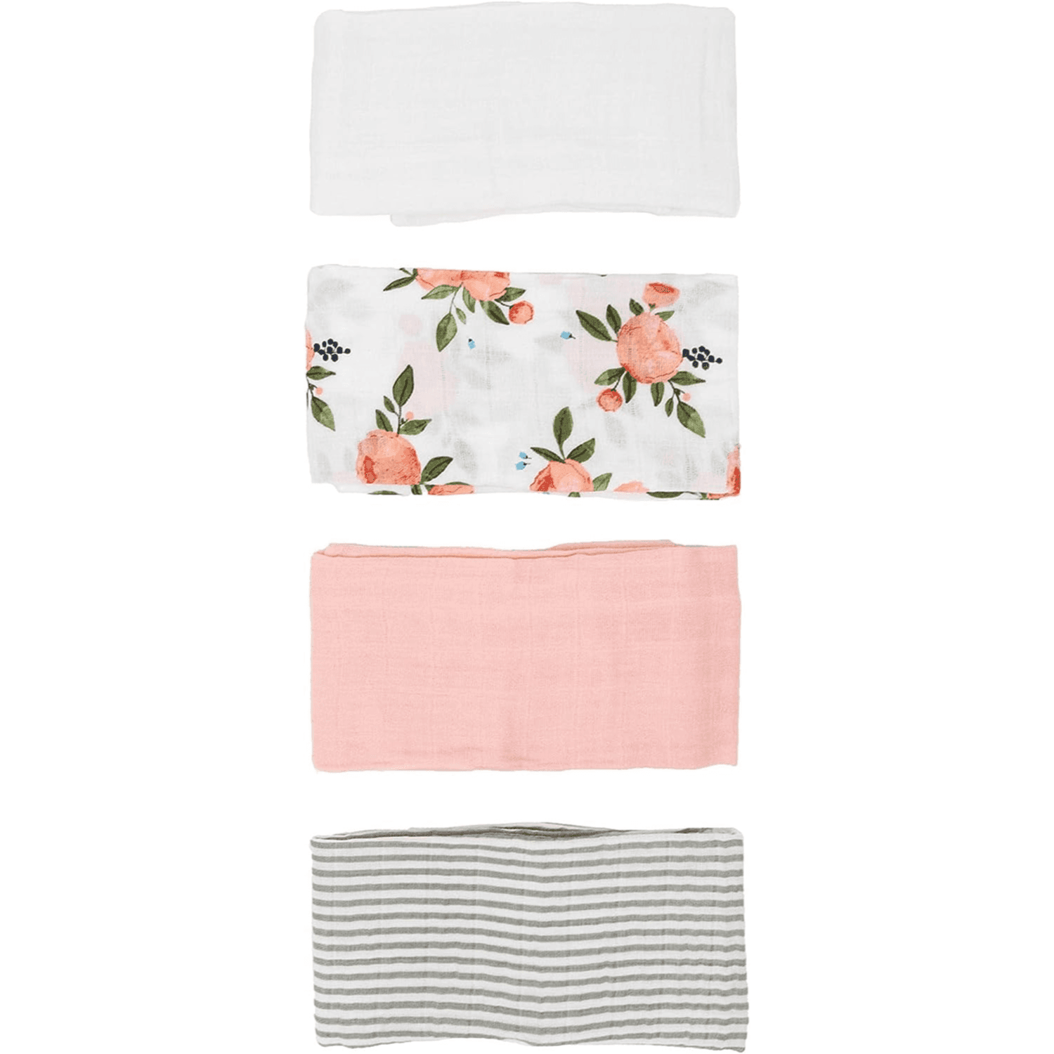 Little Unicorn Cotton Muslin Swaddle Blanket Squares 4 Pack Watercolor Roses