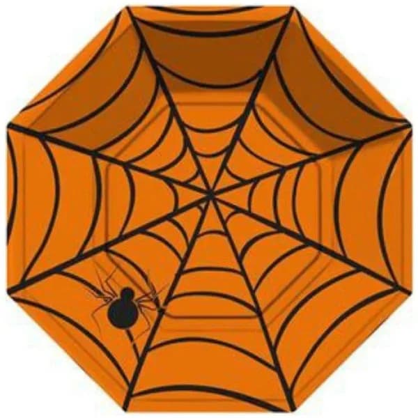 Spider Design Paper Plate 23cm 8pcs