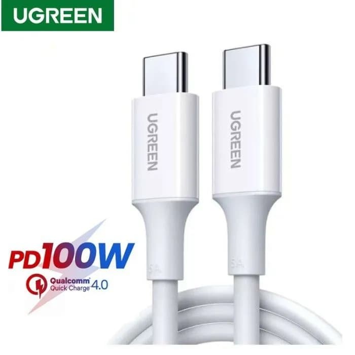 UGREEN USB C to USB C Charger Cable, 100W PD Fast Charging,compatible with iPhone 15 Series, MacBook Pro, iPad Pro, Chromebook, Samsung S22 S23 S24, Switch (2M, White)