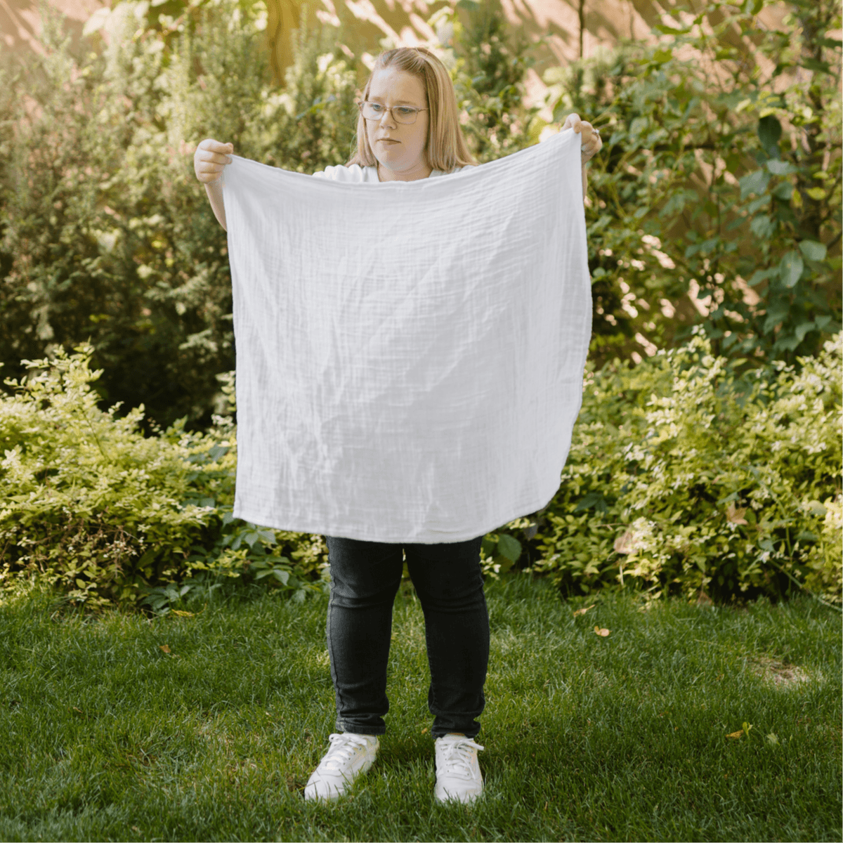 Little Unicorn Cotton Muslin Swaddle Blanket Squares 4 Pack White Set