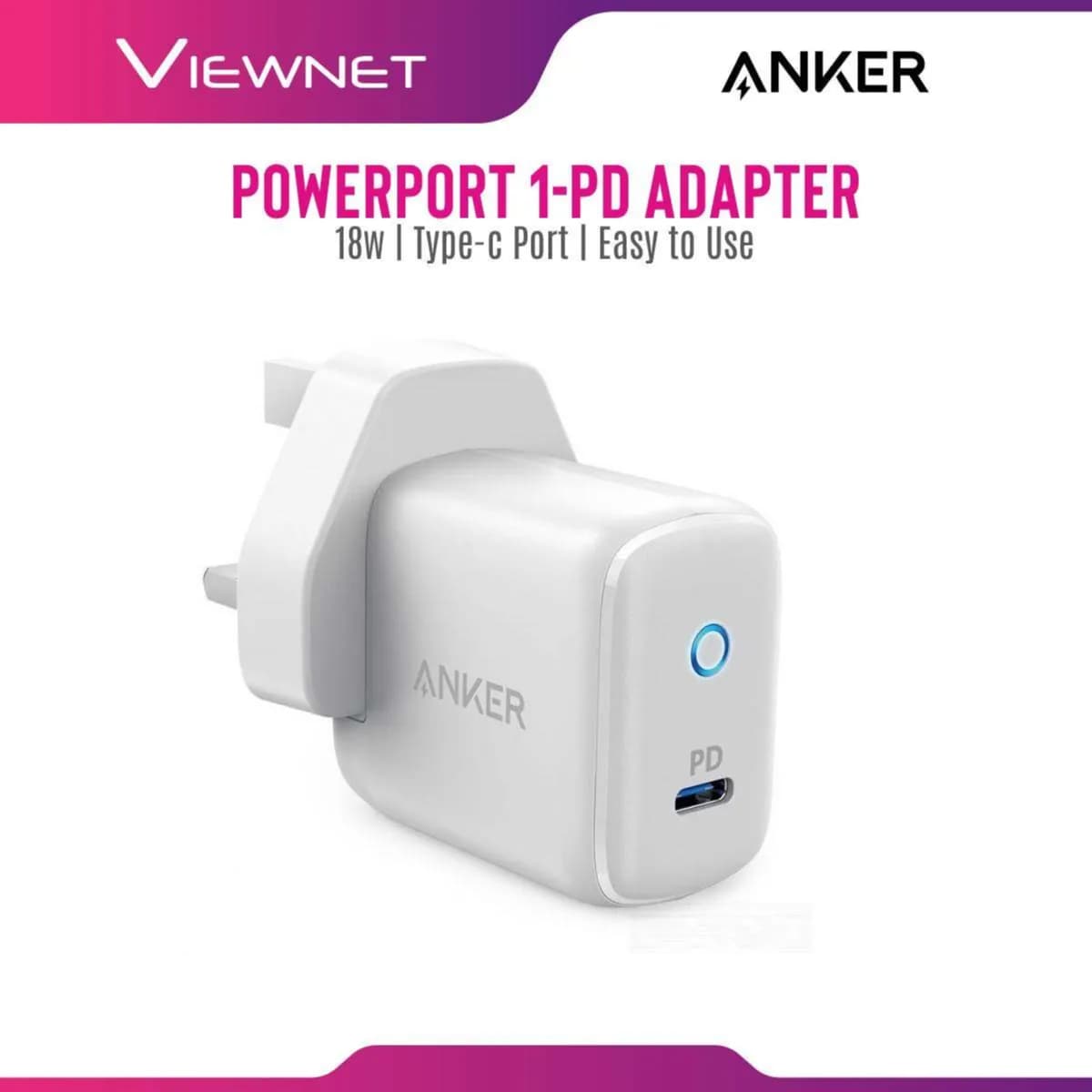 ANKER PowerPort PD1 - 18W USB-C With Power Delivery Adapter