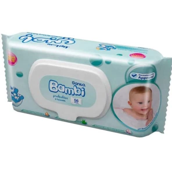 Sanita Bambi Baby  Aqua Clean Wipes 56pc