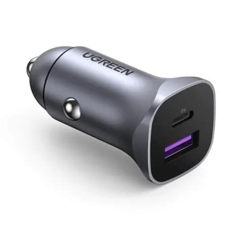 UGREEN 30W Car Charger -PD&QC3.0 USB C Car Charger Fast Charge Adapter (Made for iPhone-iPad)