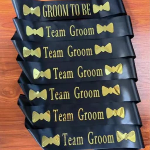 Groom To Be And Team Groom Sash Set