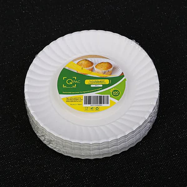 Paper Plate 07" Q Pac 100 Pcs