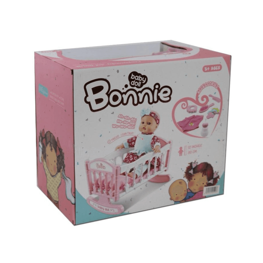 Bonnie talking Baby Doll with Cradle - LD69001H
