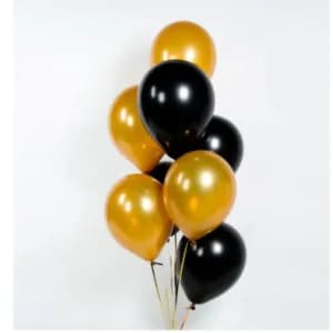 Black And Pearl Gold Balloons