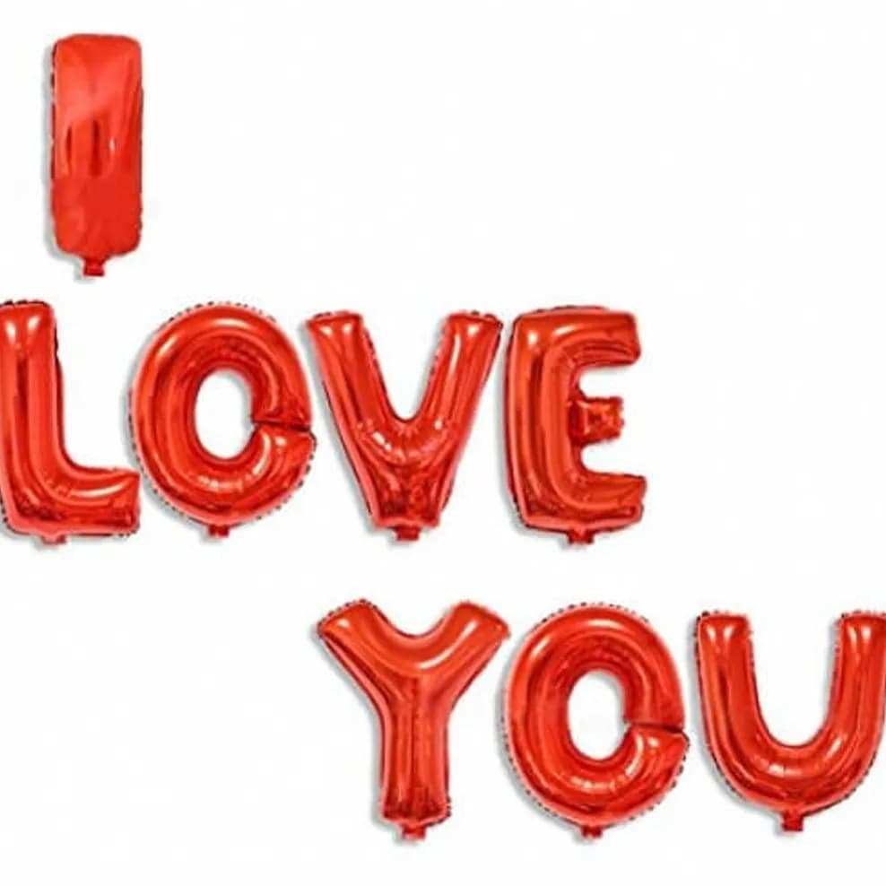 I Love You Red Foil Balloon - Non Inflated