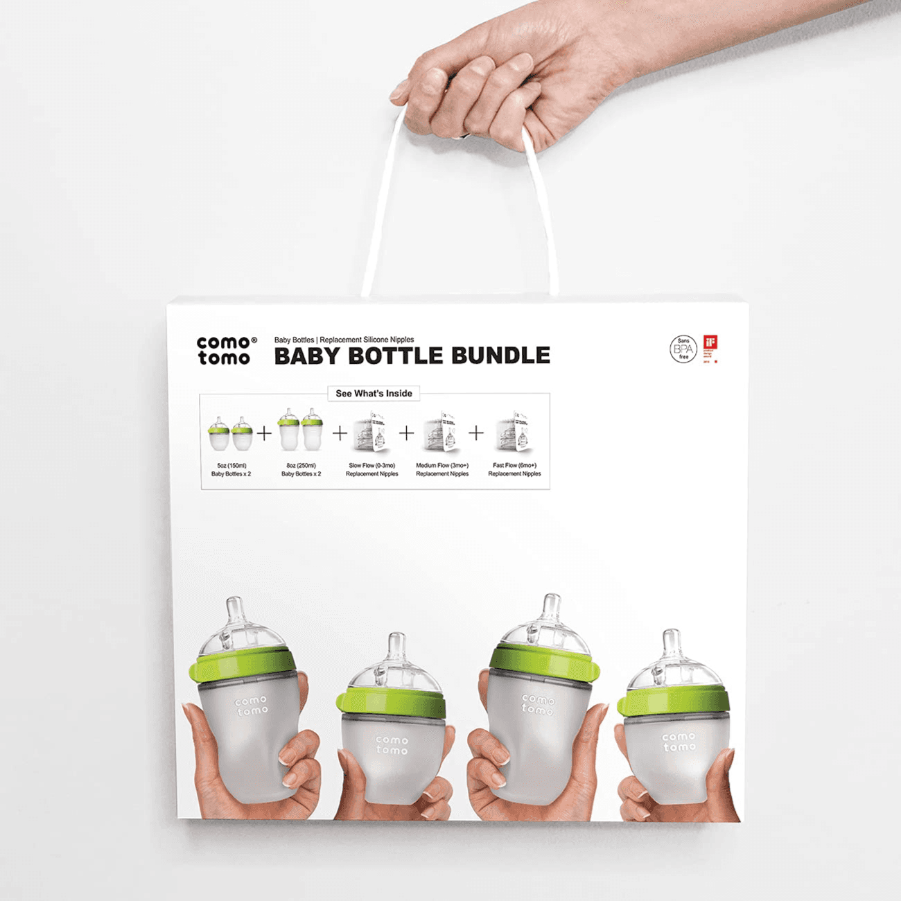 Comotomo Baby Bottle Bundle Green