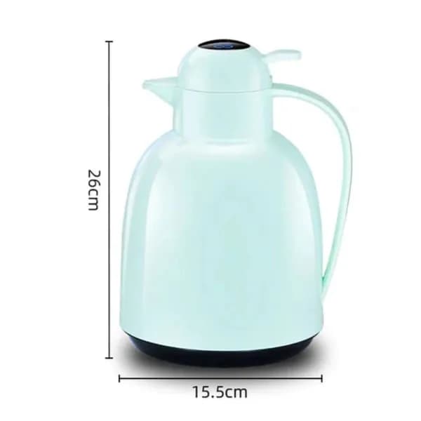 LED Temperature Display Vacuum Insulated Flask - 1.5L Capacity Glass Liner Thermo Pot-BLUE