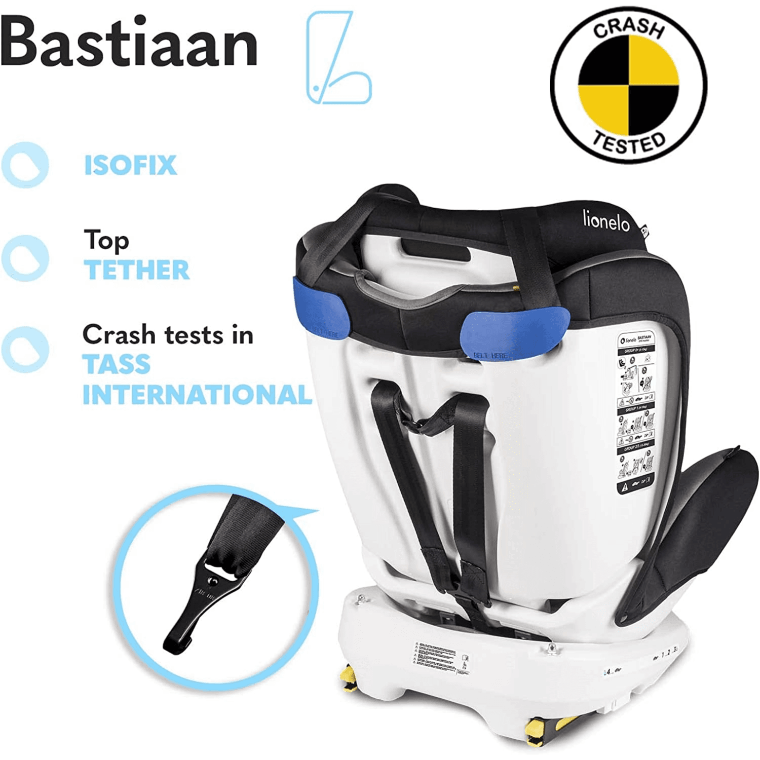 Lionelo Bastiaan 360 Baby Car Seat Grey White Base (Buy 1 Get 1 Free)