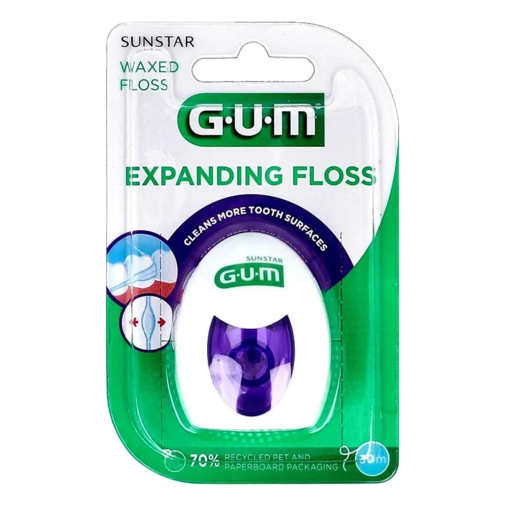 Gum 2030 Expanding Waxed Floss Cleans more tooth surfaces 30m