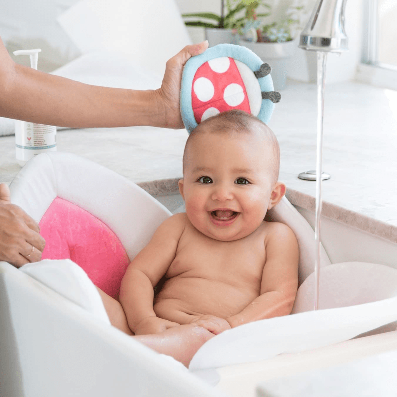 Blooming Bath Scrubbie Baby Washcloth Ladybug
