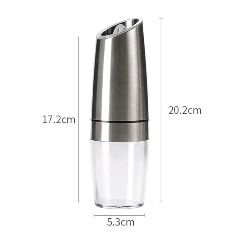 Gravity Electric Salt And Pepper Mill - Spice Grinder Seasoning Container-Silver