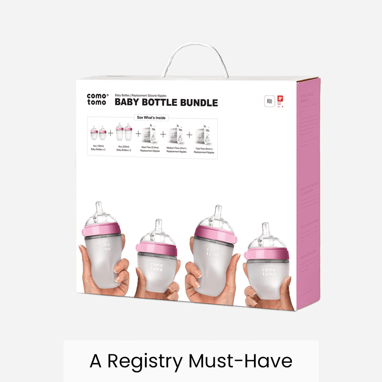 Comotomo Baby Bottle Bundle Pink