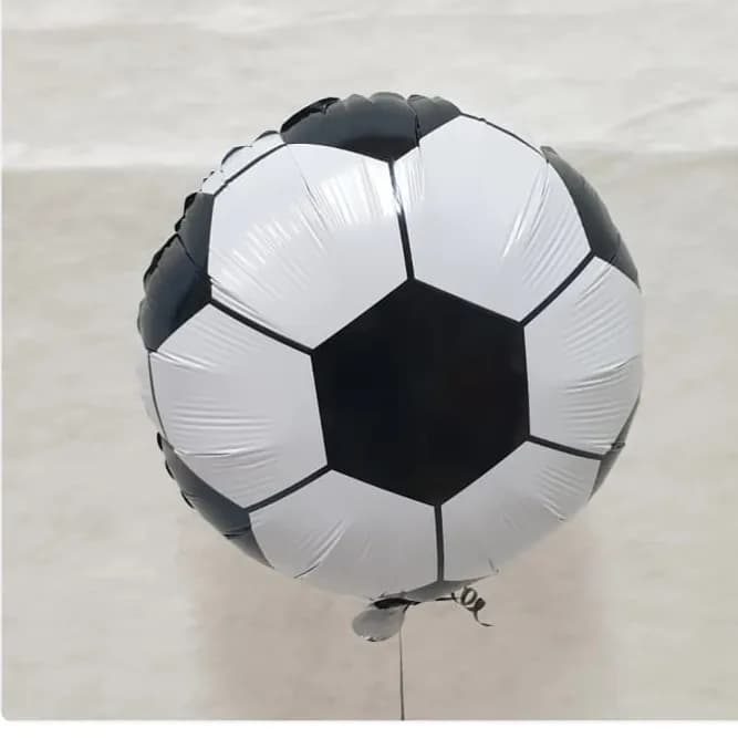 18'' Football Foil Balloon With Helium White And Black