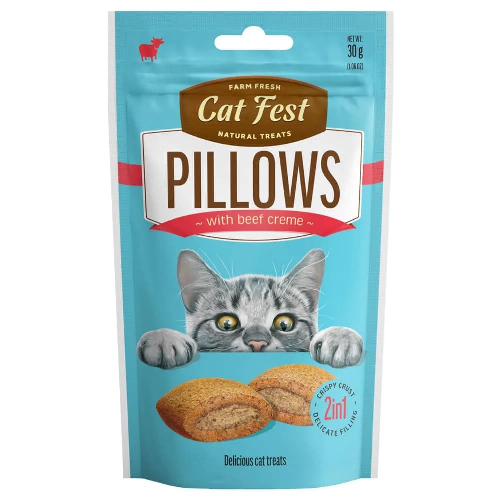 Farm Fresh Cat Fest Natural Treats Pillows With Beef Creme 30Gm