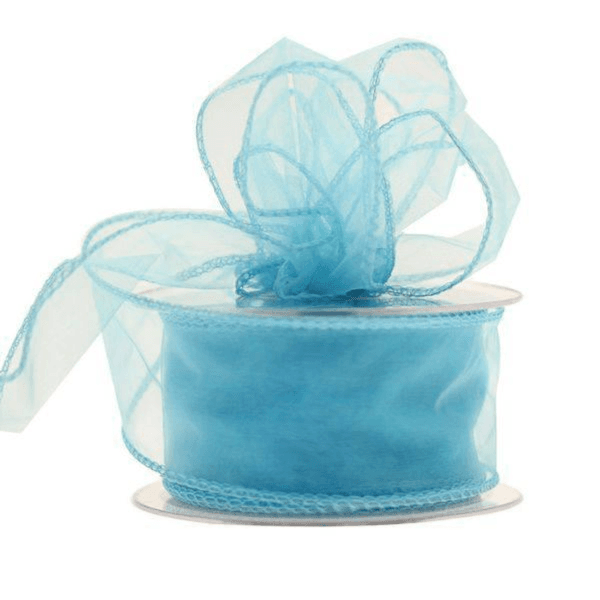 Baby Blue Wired Organza Ribbon 10yards