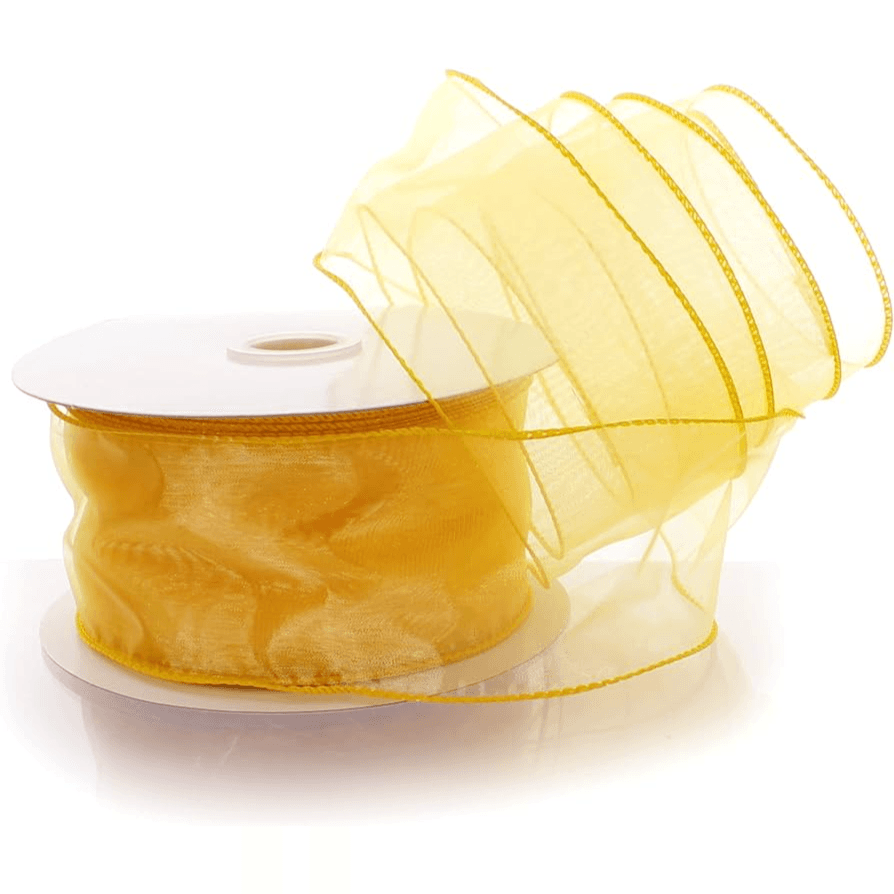 Gold Wired Organza Ribbon 10yards