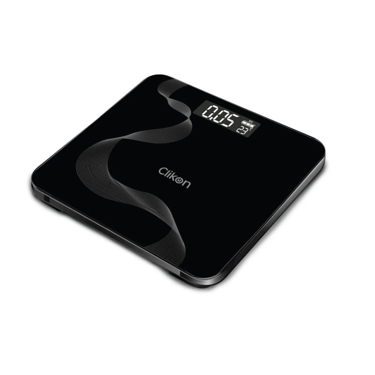 Clikon - Tempered Glass Digital Bathroom Scale, Automatic On/Off Zero Operation, Overload & Low Battery Indicator - CK4018