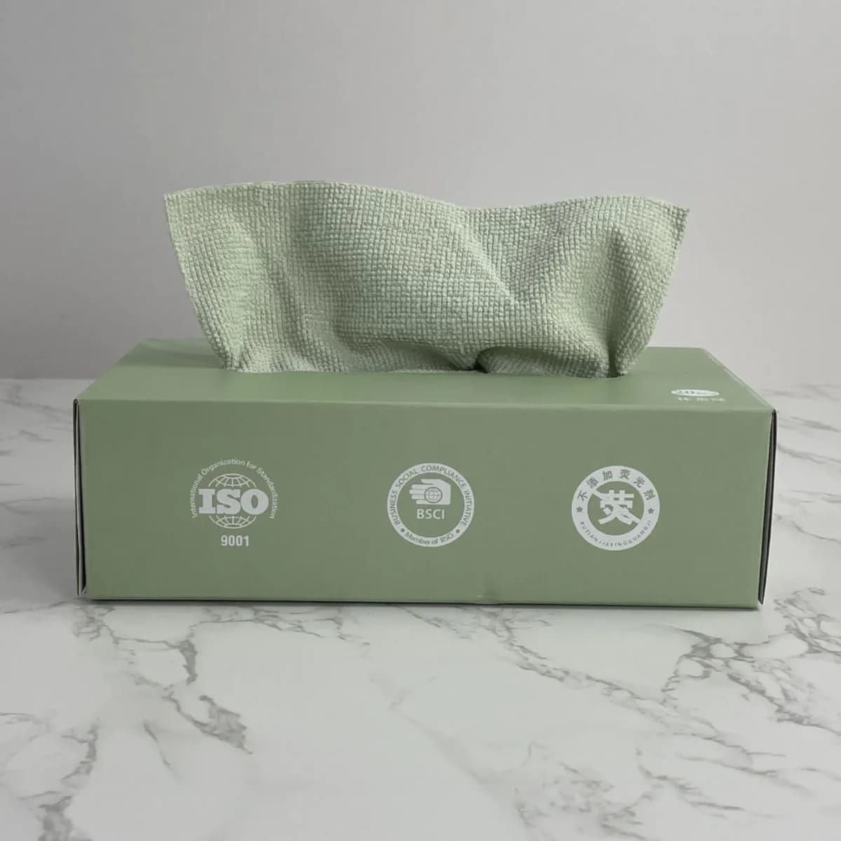 20pcs/box Reusable Microfiber Cloth Water Oil Absorbent Dish Cloth Towel-GREEN