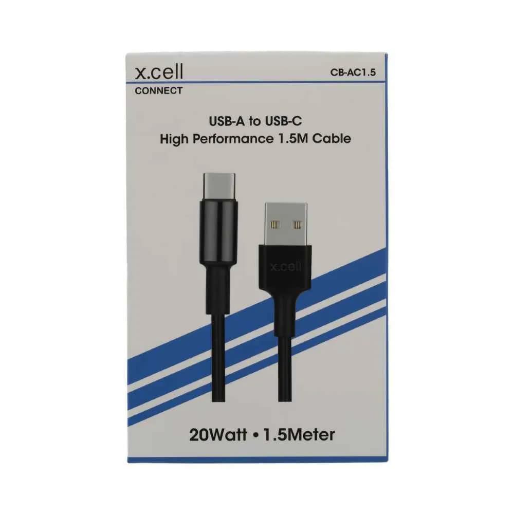 USB-A to USB-C 20W High performance 1.5M Cable