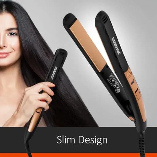 Geepas GH8723 Portable 360-Degree Swivel Cord Hair Straightener With Ceramic Plates