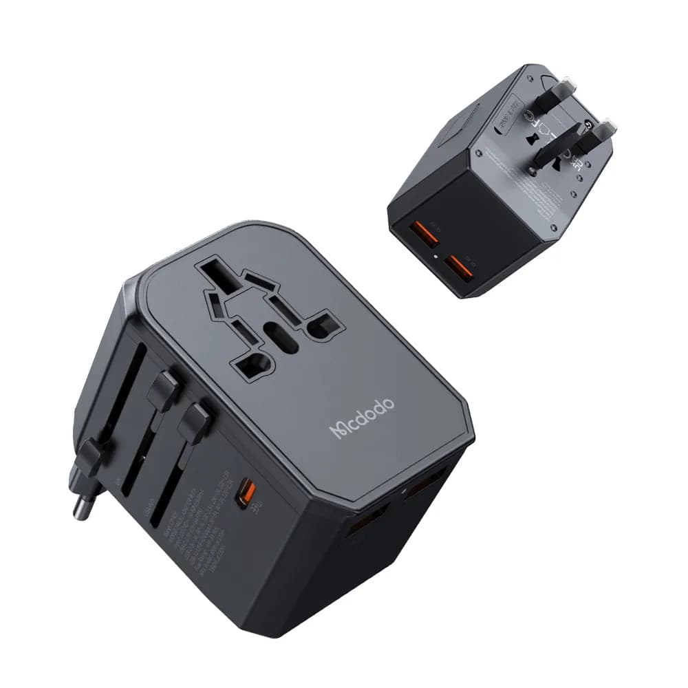 Acefast 2300w+75w Gan Travel Plug Adapter (Universal Socket + 5 Fast Ports) 3xusb-c + 2xusb-a