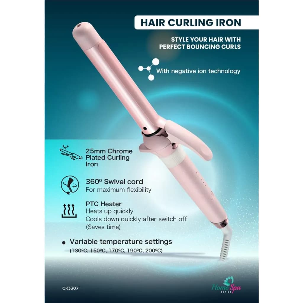 Clikon 25mm Chrome Plated Hair Curler - CK3307