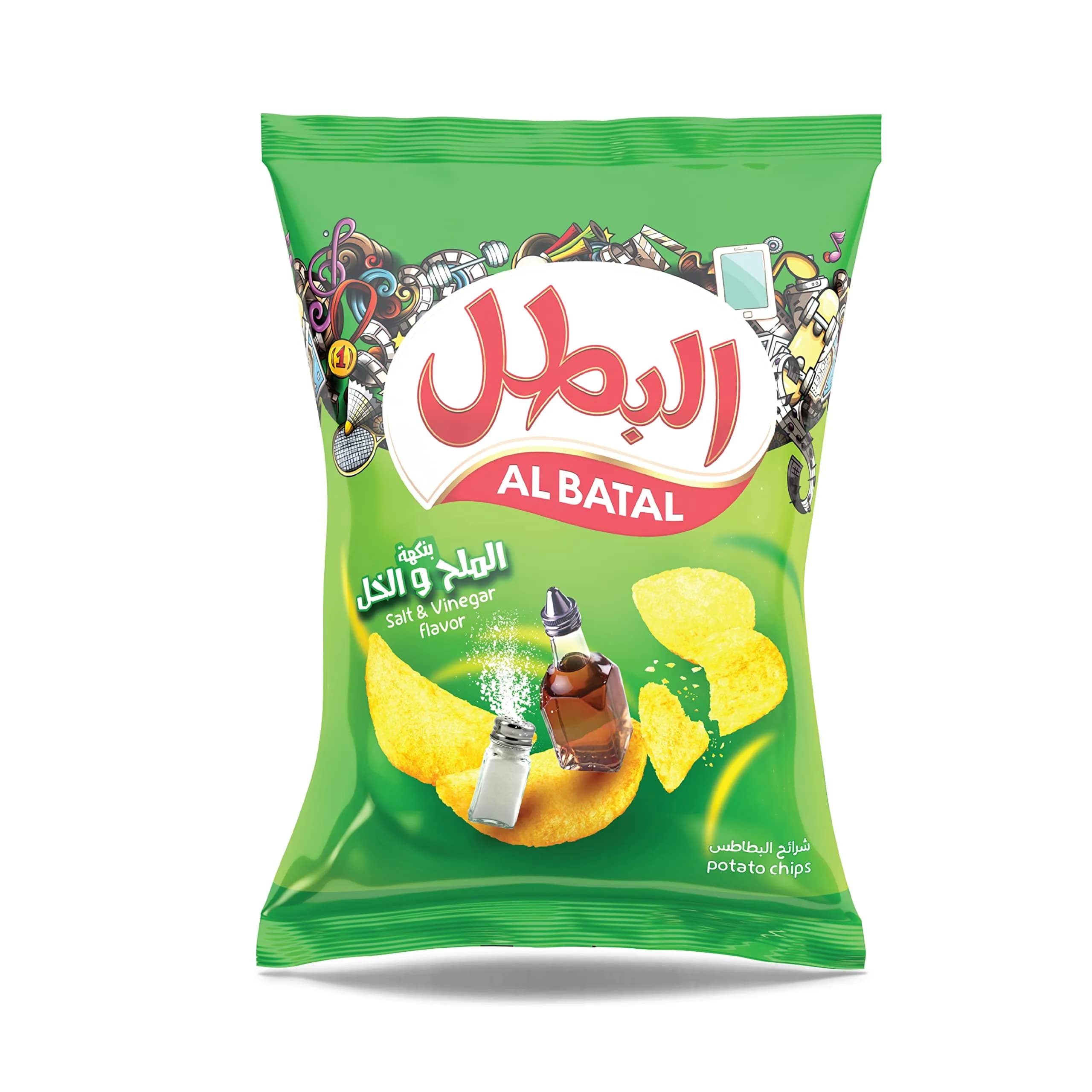 Al Batal Salt & Vinegar Flavour Potato Chips 110GM