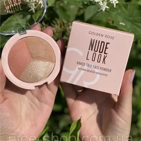 GOLDEN ROSE BAKED TRIO FACE POWDER