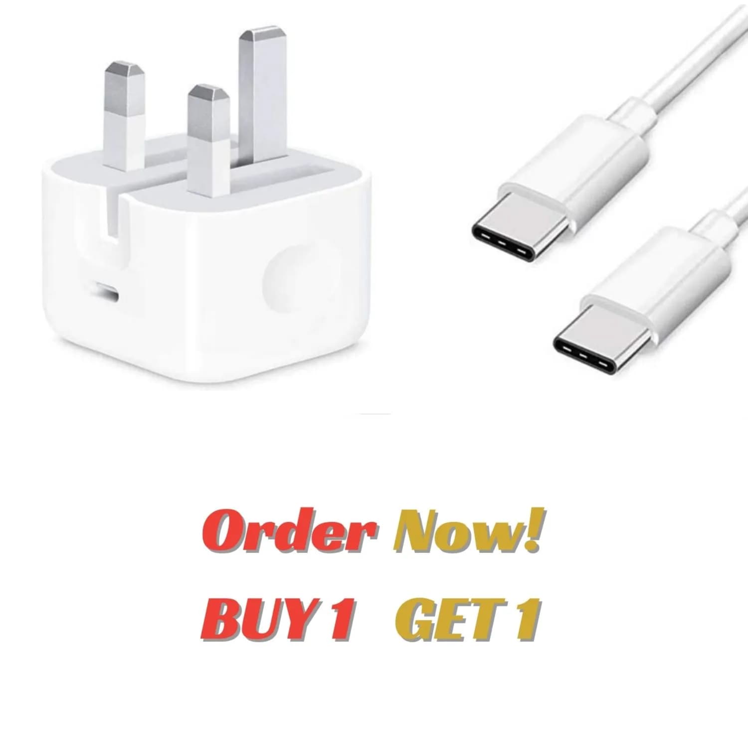 Apple 100% Usb C 20w Power Adapter + Apple Original Usb C To Usb C Cable 1mtr ( BUY 1 GET 1)