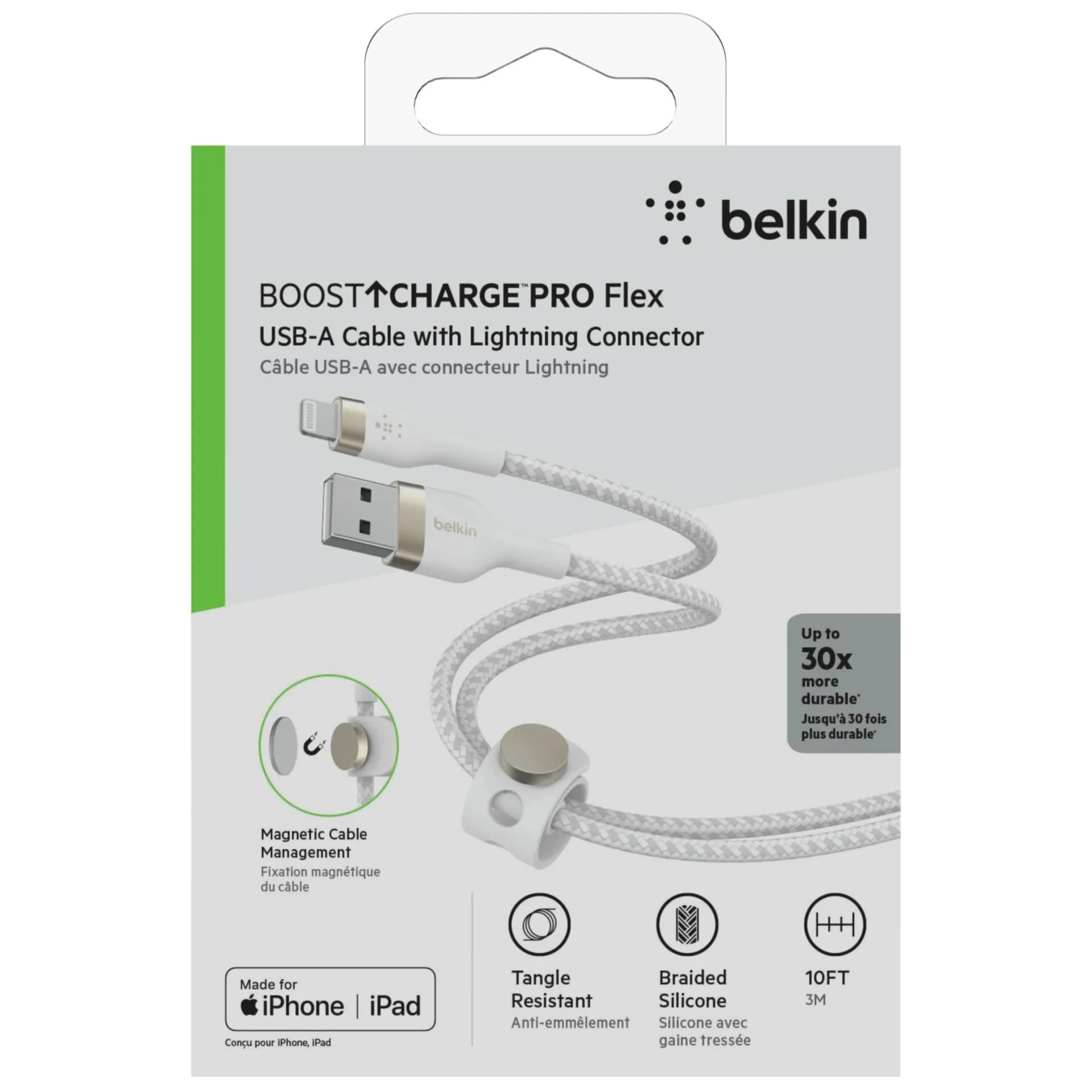 Belkin BoostCharge Pro Flex Braided USB Type A to Lightning Cable (3M/10FT)