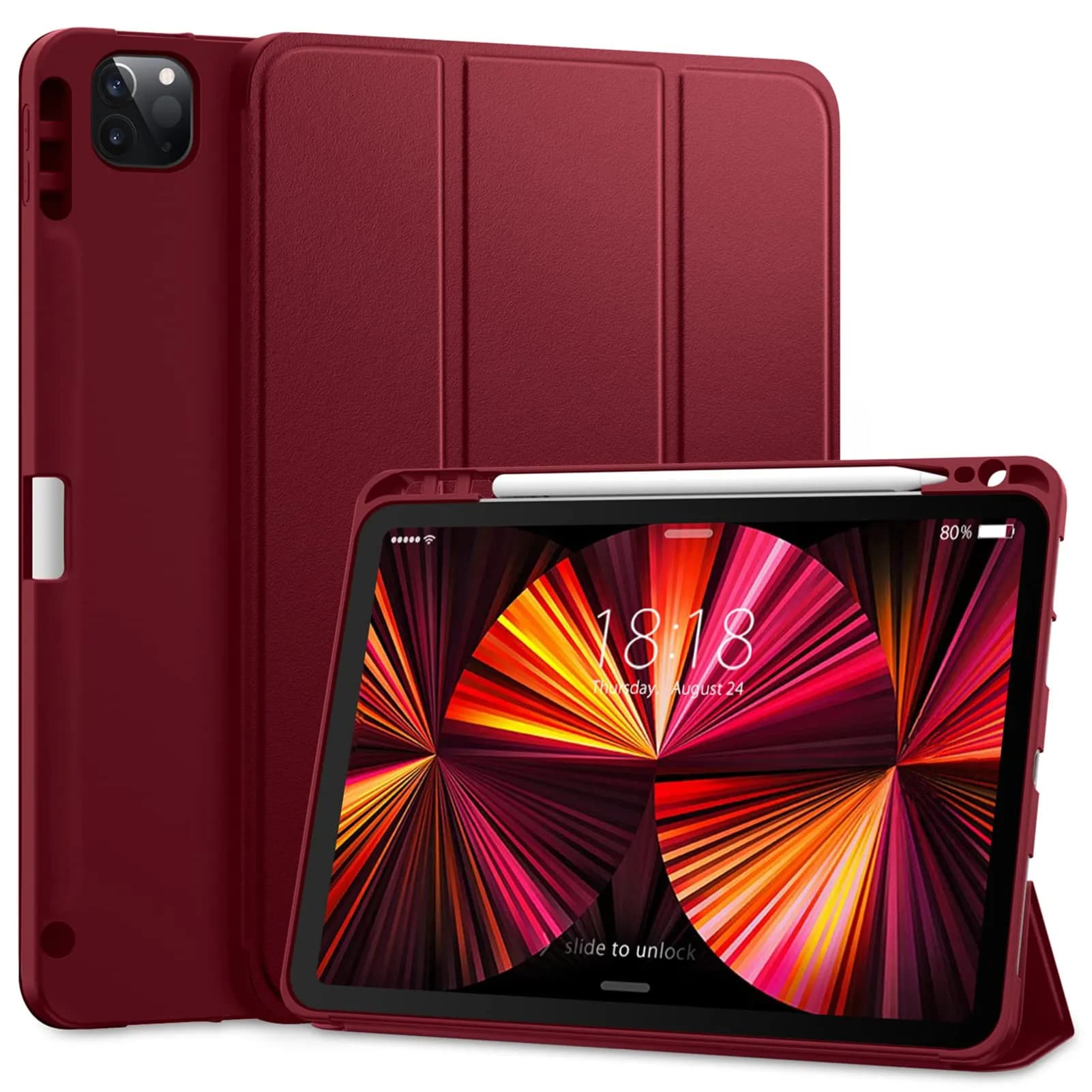 Folio Case for iPad 10.2 Inch - Maroon